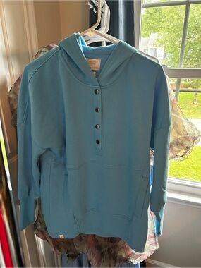 Simply Southern Light Blue Hooded Crewneck Sweater